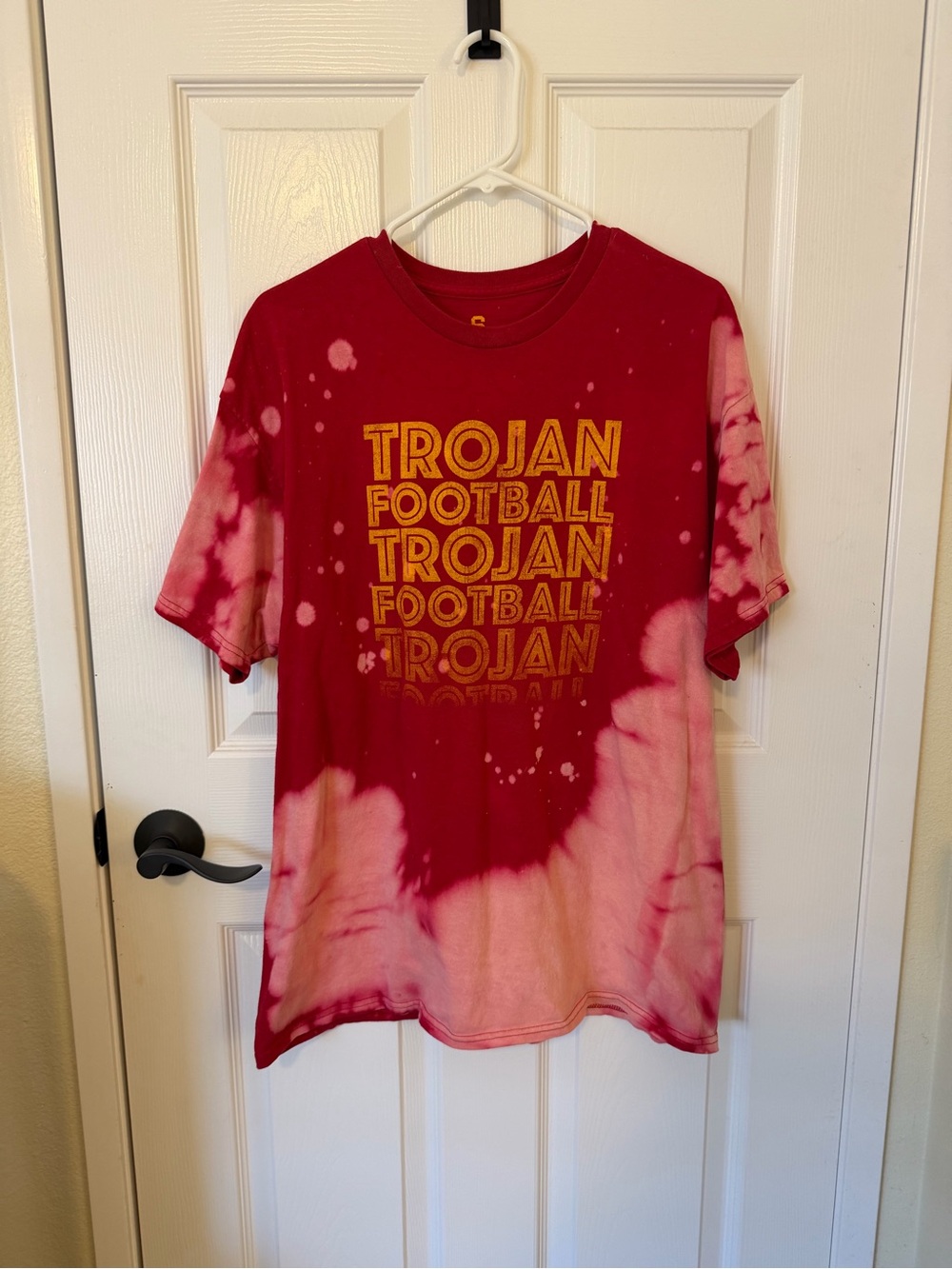 USC Trojan Football Tie-Dye Red Graphic Tee